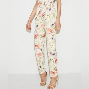 Express Small Stretch Ankle High Rise Floral Summer‎ Spring Office Dress Pants